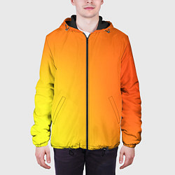 Куртка с капюшоном мужская Color orange red, цвет: 3D-черный — фото 2
