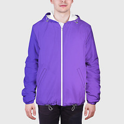Куртка с капюшоном мужская Color purple gradient, цвет: 3D-белый — фото 2