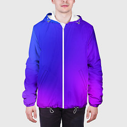 Куртка с капюшоном мужская Color multicolored gradient, цвет: 3D-белый — фото 2
