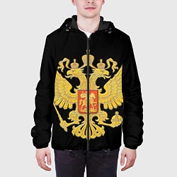 Куртка с капюшоном мужская Герб России: золото, цвет: 3D-черный — фото 2