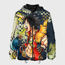 Куртка с капюшоном мужская One Piece, цвет: 3D-черный