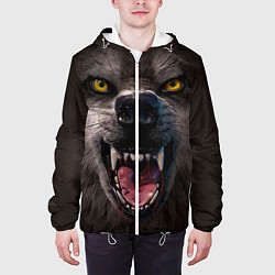 Куртка с капюшоном мужская Волчий рык, цвет: 3D-белый — фото 2