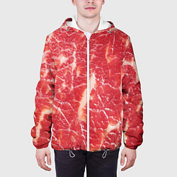 Куртка с капюшоном мужская Мясо, цвет: 3D-белый — фото 2