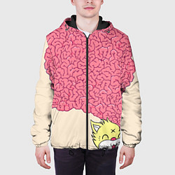 Куртка с капюшоном мужская Drop Dead: Pink Brains, цвет: 3D-черный — фото 2