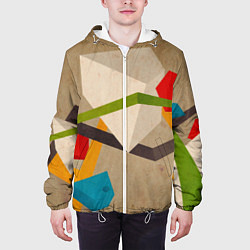 Куртка с капюшоном мужская Геометрия, цвет: 3D-белый — фото 2