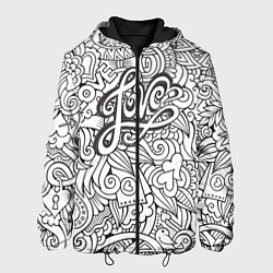 Куртка с капюшоном мужская Love графика, цвет: 3D-черный