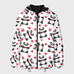 Куртка с капюшоном мужская Любимые панды, цвет: 3D-черный