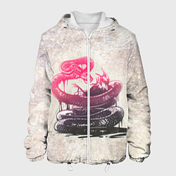 Куртка с капюшоном мужская Three Days Grace: Acid snake, цвет: 3D-белый