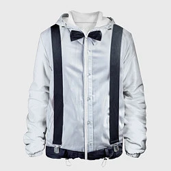 Куртка с капюшоном мужская Рубашка с подтяжками, цвет: 3D-белый