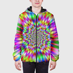 Куртка с капюшоном мужская Спектральная иллюзия, цвет: 3D-черный — фото 2