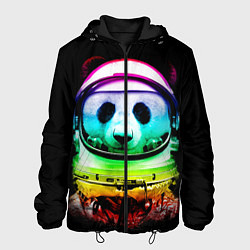 Куртка с капюшоном мужская Панда космонавт, цвет: 3D-черный