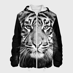 Куртка с капюшоном мужская Красавец тигр, цвет: 3D-белый