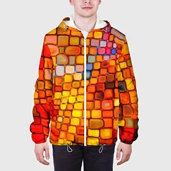 Куртка с капюшоном мужская Текстуры, цвет: 3D-белый — фото 2