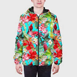 Куртка с капюшоном мужская Тропический мир, цвет: 3D-черный — фото 2