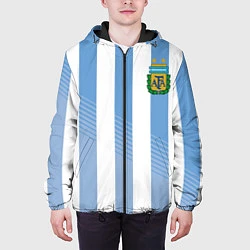 Куртка с капюшоном мужская Сборная Аргентины: ЧМ-2018, цвет: 3D-черный — фото 2