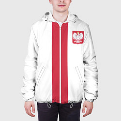 Куртка с капюшоном мужская Сборная Польши по футболу, цвет: 3D-белый — фото 2