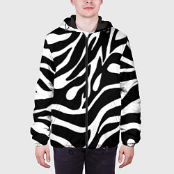 Куртка с капюшоном мужская Зебра, цвет: 3D-черный — фото 2