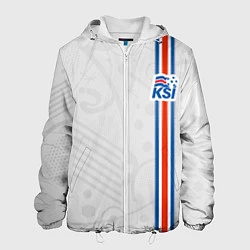 Куртка с капюшоном мужская Сборная Исландии по футболу, цвет: 3D-белый