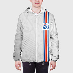 Куртка с капюшоном мужская Сборная Исландии по футболу, цвет: 3D-белый — фото 2