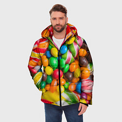 Куртка зимняя мужская Сладкие конфетки, цвет: 3D-красный — фото 2