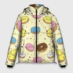 Куртка зимняя мужская Сладкие пончики, цвет: 3D-красный