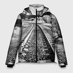 Куртка зимняя мужская Железная дорога, цвет: 3D-черный