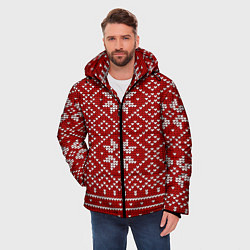 Куртка зимняя мужская Зимний орнамент, цвет: 3D-черный — фото 2