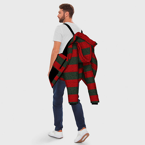 Мужская зимняя куртка Красно-полосатый / 3D-Черный – фото 5