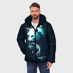 Куртка зимняя мужская Галактический волк, цвет: 3D-черный — фото 2