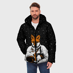 Куртка зимняя мужская Лис космонавт, цвет: 3D-черный — фото 2