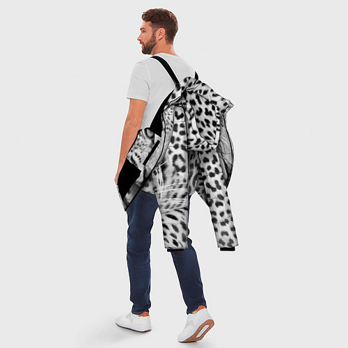 Мужская зимняя куртка Белый леопард / 3D-Черный – фото 5