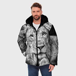 Куртка зимняя мужская Милый лев, цвет: 3D-черный — фото 2