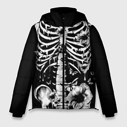 Куртка зимняя мужская Floral Skeleton, цвет: 3D-черный