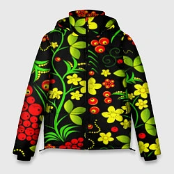 Куртка зимняя мужская Natural flowers, цвет: 3D-черный