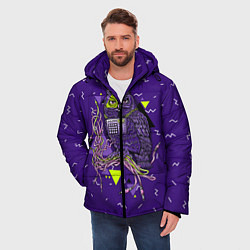 Куртка зимняя мужская Сова хипстер, цвет: 3D-черный — фото 2