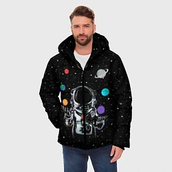 Куртка зимняя мужская Космический жонглер, цвет: 3D-черный — фото 2