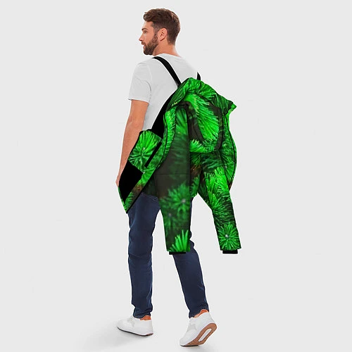 Мужская зимняя куртка Зелёная ель / 3D-Черный – фото 5