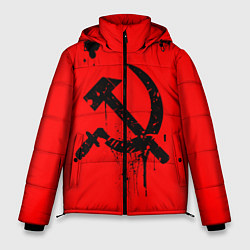 Куртка зимняя мужская Серп и молот, цвет: 3D-черный