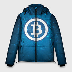 Куртка зимняя мужская Bitcoin Blue, цвет: 3D-красный