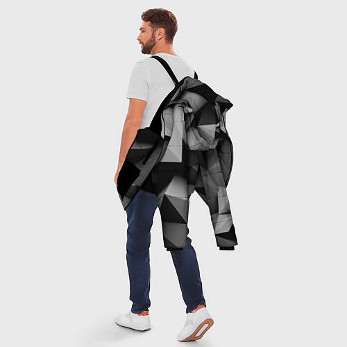 Мужская зимняя куртка Gray abstraction / 3D-Черный – фото 5