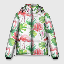 Куртка зимняя мужская Фламинго в тропиках, цвет: 3D-светло-серый