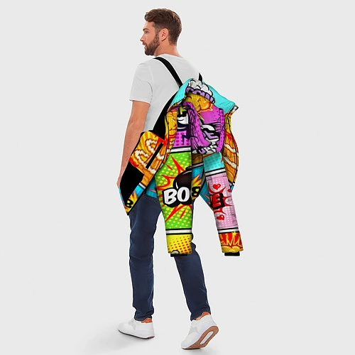 Мужская зимняя куртка Pop Art / 3D-Черный – фото 5