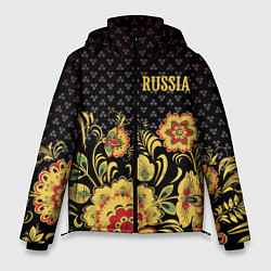 Куртка зимняя мужская Russia: black edition, цвет: 3D-черный