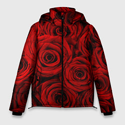 Куртка зимняя мужская Красные розы, цвет: 3D-черный