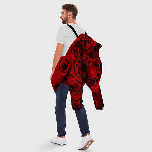 Мужская зимняя куртка Красные розы / 3D-Красный – фото 5