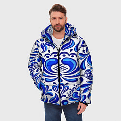 Куртка зимняя мужская Роспись гжель, цвет: 3D-светло-серый — фото 2