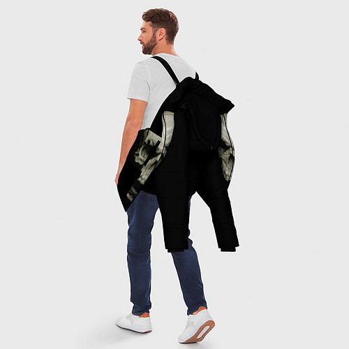 Мужская зимняя куртка Череп вампира / 3D-Черный – фото 5