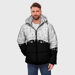 Куртка зимняя мужская Флористика, цвет: 3D-черный — фото 2