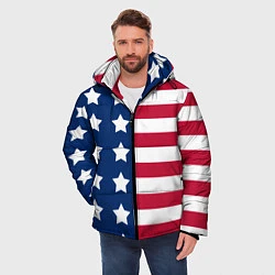 Куртка зимняя мужская USA Flag, цвет: 3D-черный — фото 2