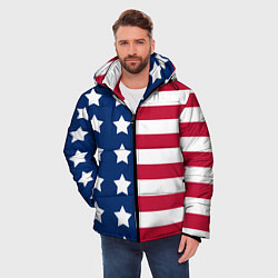 Куртка зимняя мужская USA Flag, цвет: 3D-красный — фото 2